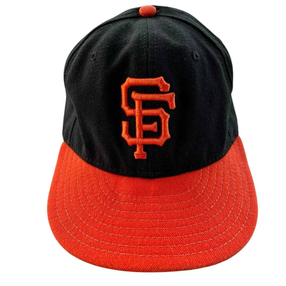 New Era 59FIFTY San Francisco Giants On-Field Fitted Hat Black Orange 6 7/8